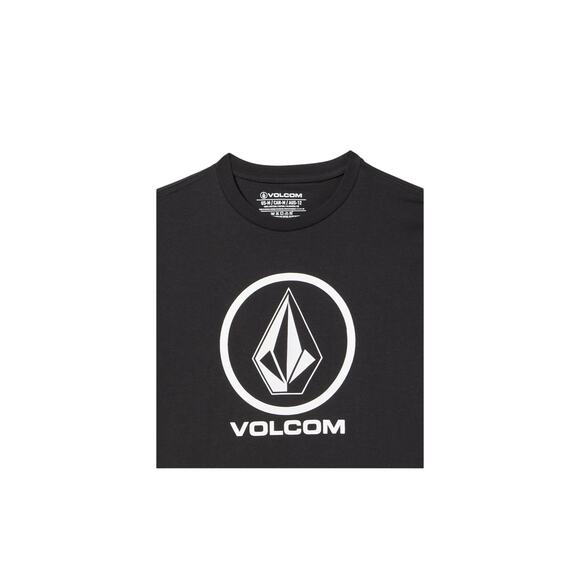 Volcom Boys' Size XL Black Circle Stone Short Sleeve Tee Crew Neck - Picture 2 of 6